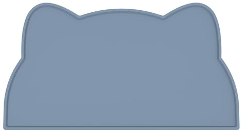 Tapis Gamelle Chat et Chien, Tapis Silicone Bol Antidérapant Tapis de Nourriture pour Animaux Imperméable (52x30 cm, Bleu Pierre)