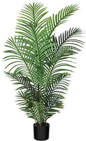 Fopamtri Piante Finte da Interno Pianta Artificiale Palma Areca 120cm Hawaiian Tropic Party Palma Artificiali Albero Camera da Letto Soggiorno Decorazioni Casa (1 PACK)