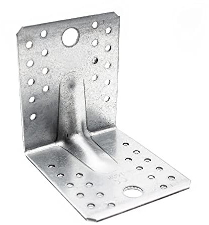 DOJA Barcelona | Piastra Angolare | 10pz | 105x105x90mm | Spessore 2,5 | Acciaio Zincato | Squadretta di Giunzione Angolare | Squadretta Angolare | Squadretta Giunzione Angolare Mensola, Mobile