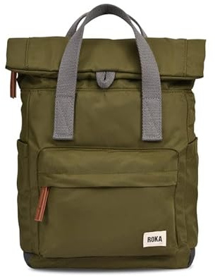 Roka London Canfield B - Zaino piccolo in nylon sostenibile, Militare, S, Militare