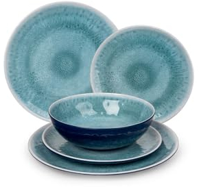 12-teiliges Melamin Geschirrset Camping Geschirr Outdoor Campinggeschirr Set aus Teller und Schüssel