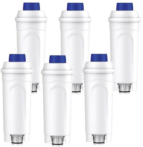 6 Stück Kaffeemaschinen Wasserfilter DLSC002 für DeLonghi Magnifica Evo & S, Dinamica, Primadonna soul, Eletta Explorer, Rivelia, ECAM, ETAM Serie Filterkartuschen