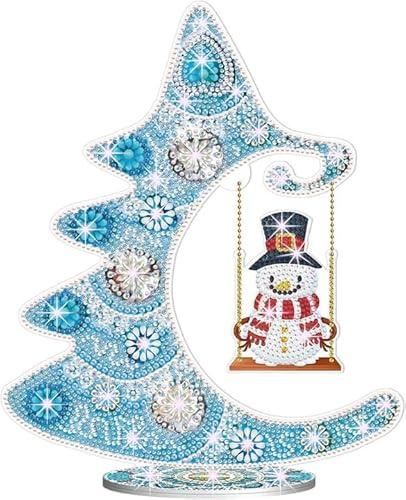 Guidre Christmas Diamond Art Ornaments,Diamond Art Tabletop Decoration DIY Christmas Tree Family Special Shaped Crystal Desk Ornament-Diamond Painting Christmas Ornaments
