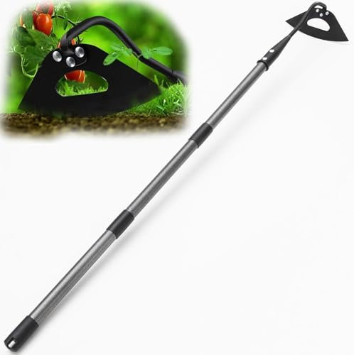 Azada de jardín, 177 cm Binette de jardín Hueco azada a mano con hierba de herbicida de mano con hoja robusta para cavar, deshierbar y Biner, azada de jardín resistente