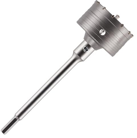 100mm TCT Core Drill Bit + HEX Shank Adapter + Tungsten Carbide Tipped Pilot Drill For Masonry, Brick, Aerated Block Etc. Concrete Hole Saw Wall Drill Bit Set With 240mm Long HEX Shank Extension Bar