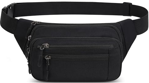 IHIGOGOFA Bumbags Waist Fanny Pack Fashion Bum Bag with 5 Zipper Pockets for Dog Walking Climbing Hiking Travel Cycling Girls Ladies Men Women