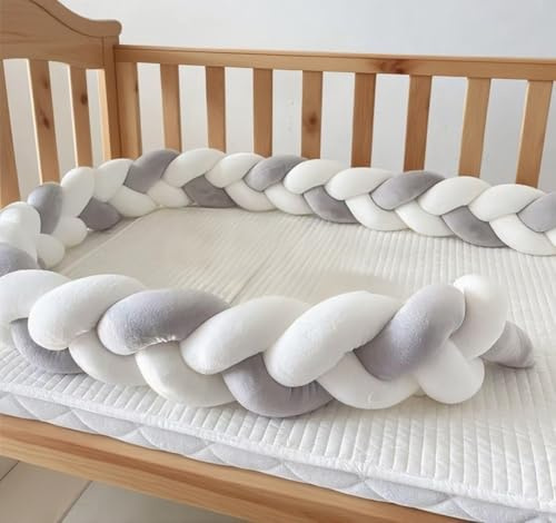 GYCS Braided Cushion, Bed Guard Rail Surrounds Cushions, Braided Knotted Pillows, All-Round Protection Pillow for Bed, Thick Soft Breathable Cushion Side Protectors,A07,150cm