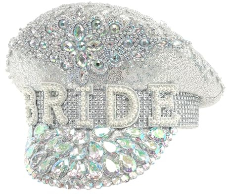 W WIDMANN MILANO Party Fashion - Cappellino da sposa con strass, argento, cappellino da sposa, per festival, addii al nubilato