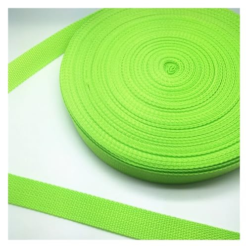WEOKDFHA sadelgjord 5 meter 20 mm bred rem nylonband ryggsäck säkerhetsbälte gör-det-själv husdjur rep sömnad hantverk (fluorescerande grön)
