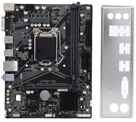 Yanmis H410M-S2 Motherboard, LGA 1200 10. Generation Core I9 I7 I5 I3, 2-Kanal-DDR4-Speicher, PCIE3.0X16, 4 Serial ATA, M.2-Steckplatz, VGA, M ATX-Motherboard