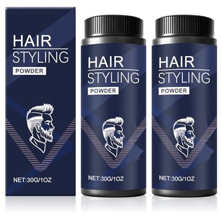 2 Pezzi Polvere Volumizzante Capelli 30g, Cera in Polvere per Capelli Uomo, Volume Poudre, Polvere per Styling, Finitura Opaca Naturale, Soffice e Leggero, Tenuta a Lunga Durata