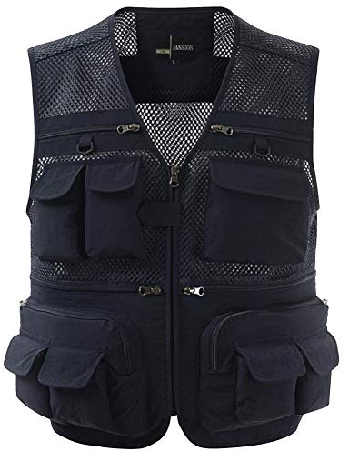 Shengwan Outdoor-Weste Damen Herren Sommer Multi-Taschen Anglerweste Atmungsaktive Netzweste für Fotografie und Wandern Navy M