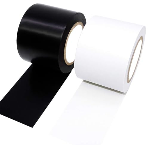 ALBOYI 2 Rolls Electrical Insulation Tape, 50mm x 15m PVC Flame Retardant Waterproof Insulating Tape for Wiring, Cable Protection and Electrical Repairs (Black & White)