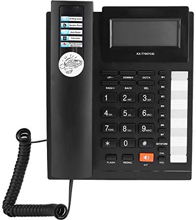 Garsent Corded Telephone, Dual Interface Telephone Landline Support Caller ID with Large Buttons for Home Office.