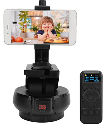 YT-1200 Motorized Panoramic Tripod Head, Motorized Pan Tilt Head,2.4G Wireless Remote Control Camera Mount Base,Horizontal/Vertical Adjustable 1kg Load,for Photography Vlog,for Phone Camera SLR