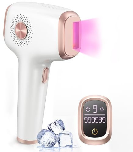 IPL Depiladora de Luz Pulsada con Función de Enfriamiento con Hielo,999999 Flashes,9 Nivel de Energía,Depilación Láser Maquina para Mujer Hombre Facial,Axilas,Brazos,Espalda,Línea de Bikini