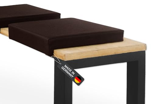 Lycce Bankauflage Kunstleder Klemmkissen 1 Leiste, extra weiche Polsterung, Sitzkissen Bank rutschfest, 100.000 Scheuertouren, Banktiefe ab 35 cm (braun)