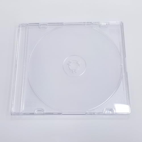 RIVERMEDIA 10 X Premium Single Slimline CD Jewel Cases with Clear Tray 5.22mm Spine Transparent Front & Clear Frosty Back Case (18308) Pack of 10