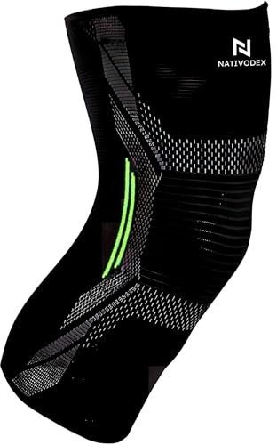 NativoDex Genouillère de Compression - Genouillère de Sport pour Homme et Femme - Genouillères de Support pour Ligaments, Tension Musculaire, Inconfort Articulaire