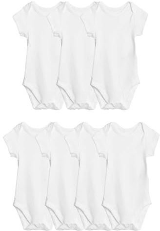 Marks & Spencer Bambino Manica Corta Body 7-Pack – Unisex per Bambini e Ragazze – 100% Puro Cotone – Vestibilità Regolare