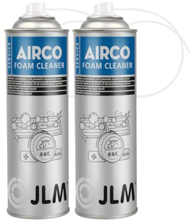 JLM - Klimaanlagenreiniger 500ml - Klimaanlagen Reinigungsschaum mit frischem Eukalyptusduft - Reinigung für Airco in PKW, LKW, KFZ, Büro und Häuser - Airco Foam Cleaner