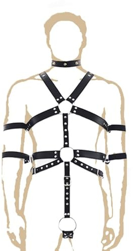 BEISUYA PU Leather Harness For Men Adjustable Buckle Body Chest Belt Cosplay Nightclub Sexy Punk Chest Belt Clubwear