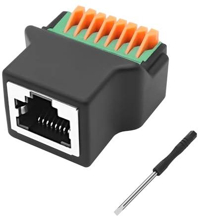 MEIRIYFA Adattatore senza saldatura RJ45 a 8 pin, connettore RJ45 8P8C femmina a 8 pin terminal pressa tipo spina di rete senza saldatura per CAT5/6/7 audio analogico GPIO