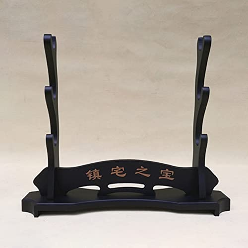 KFGISD, Svärdställ, svärdhållare, MDF, vapenställ, lämplig for katanasvärd, tai chi-svärd, animesvärd, etc. - 3 nivåer / höjd 33 cm ,Svärdställ