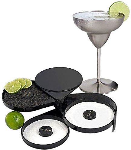 Kabalo Margarita cocktail verre rimmer avec stockage pour le sel, le sucre et la chaux