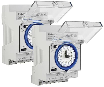 Theben 1610011 SYN 161d - analoge Zeitschaltuhr mit Synchronmotor und Tagesprogramm, Zeitschalter (2er Set)