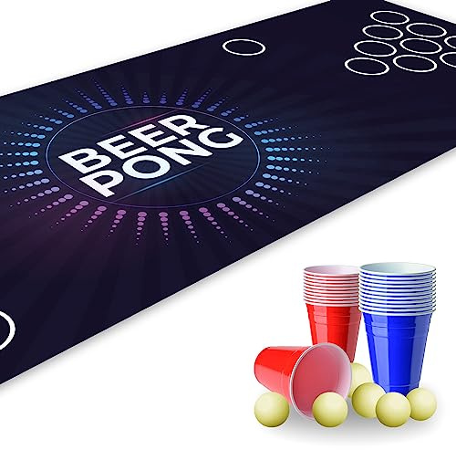 younikat Bierpong Matte 180 x 60cm - Becher Set inkl. 22 - dv819