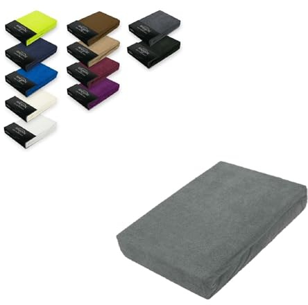 EXKLUSIV HEIMTEXTIL Sábana bajera ajustable de rizo, 120 x 200 cm, color gris