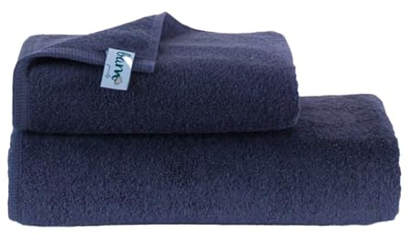 Ahsen Professional Juego de 2 toallas de mano, 50 x 100 cm y 70 x 140 cm, 100% algodón, suaves y absorbentes, ideales para baño e invitados (2 unidades gris oscuro (500 g/m))