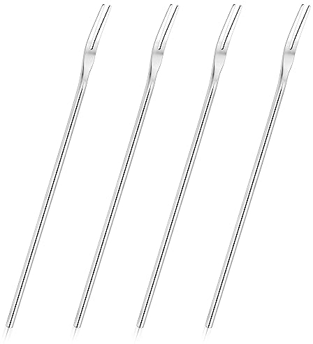 luvtree 4 Pieces 8.7 inches Stainless Steel Pickle Fork, 22 cm Dessert Fork, Fruit Fork, Salad Fork, Seafood Fork, Olive Fork, Escargot Fork, French Snail Fork, Appetizer Fork.Dishwasher safe