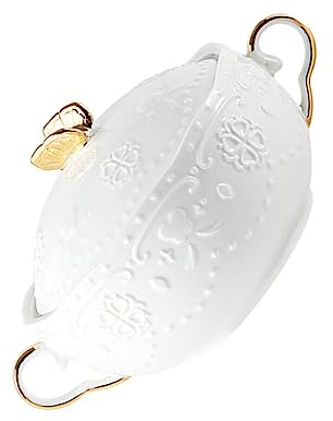 Cabilock 1ensemble Bol Céramique à Double Poignée Avec Couvercle Et Cuillère Bol à Soupe Salade Élégant Pour Desserts Et Fruits Pour Service De Table Et Préparation De Repas