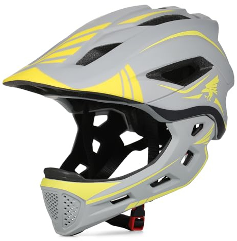 Casque de vélo pour enfant - Entièrement amovible - Unisexe - 52-56 cm - 2 en 1 - Taille réglable - Avec mentonnière amovible - Pour skateboard, roller, patinage, cyclisme
