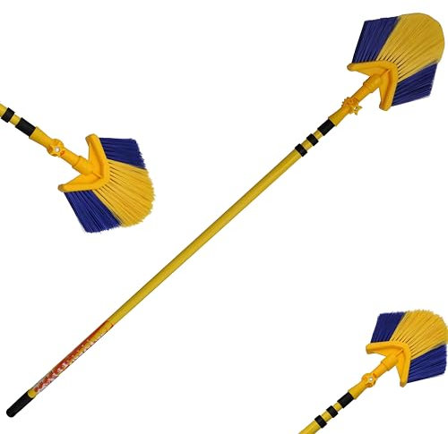 3M Angled Head Cobweb Brush with Extending Telescopic Long Handle Feather Duster for Ceiling Indoor Corner Cleaning Swivelling 180 Degree