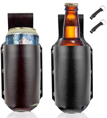 JNWYH 2 Stück Biergürtel 05l, Leder Biergürtel Herren für Geschenk zum Vatertag, Bier Halter Oktoberfest-Geschenke, Parties, Outdoor-Aktivitäten, Camping(21.5×8.5×7.5cm)