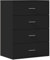 Schränkchen Arbeitsplatte Küche Küchenschrank Aktenschrank - Sideboard Schwarz 60x39x80 cm Holzwerkstoff für Büro Schlafzimmer Küche Wohnzimmer