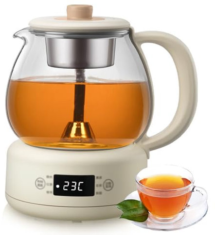 Máquinas De Té Caliente De 600 W, Tetera con Panel De Microcomputadora, Samovar Eléctrico De 1 L con 11 Niveles De Aislamiento Térmico Ajustable, Protección para Hervir En Seco, 8 Horas