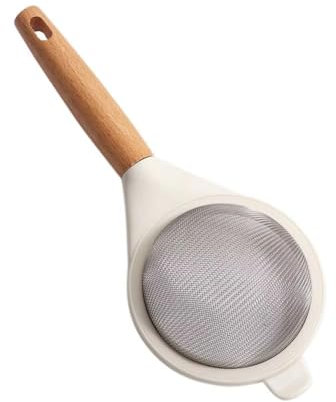 Pinafresa Tamis à Farine à Mailles Fines en Acier Inoxydable avec Manche en Bois - Idéal pour Le Sucre, Le Cacao et la Poudre de Matcha
