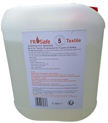 FR Safe for Textile, 5 Liter Industrial Fire Retardant with 5 years of guarantee