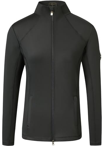 Covalliero - Damen Reitjacke Anniversary – Reiterjacke mit 2-Wege-Reißverschluss – Sportjacke mit 4-Wege-Stretch & 2 Taschen – Stretchjacke – Reitbekleidung in Graphite & Größe L