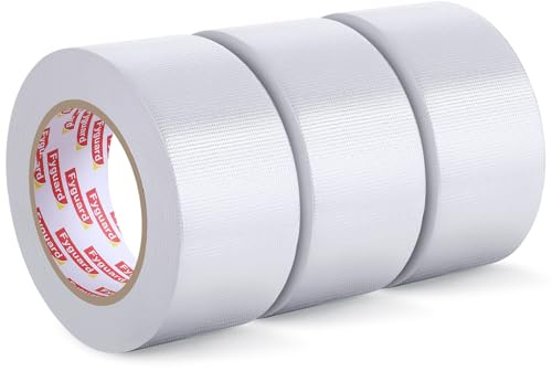 Fyguard 3 Rolle Panzertape Weiß, 48mm x 18m Panzerband 210μ Wasserdichtes Gewebeband Weißes Klebeband Universell für Reparaturen Befestigung Bündelung, Innen- und Außenbereich (54m insgesamt)