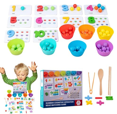Gioco Matematico Con Perle - Strumento Didattico Per Insegnamento Dei Numeri E Del Conteggio - Attività Ricreativa Di Conoscenza Numerica Per Ragazzi E Ragazze Dai 3 Anni In Su
