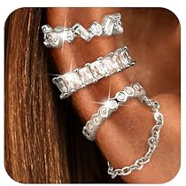 Dochais Oro Ear Cuff Pendientes sin Agujero Mujer sin Perforación Hipoalergénica Plata/Oro no se Hipoaalergénico Empaña Clip en Cartílago Ajustable Juego de 3 Piezas Individuales Joyería de Moda