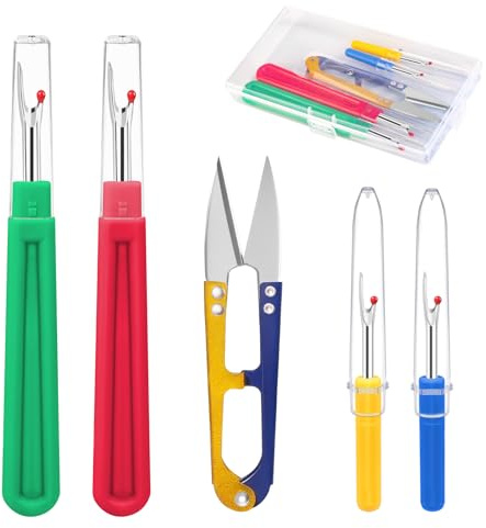 MOXYOY Seam Ripper, Stitch Unpicker Tool Contains Big & Small Stitch Ripper, Scissors for Removing Threads, Needlework DIY Tool, Sewing Accessories