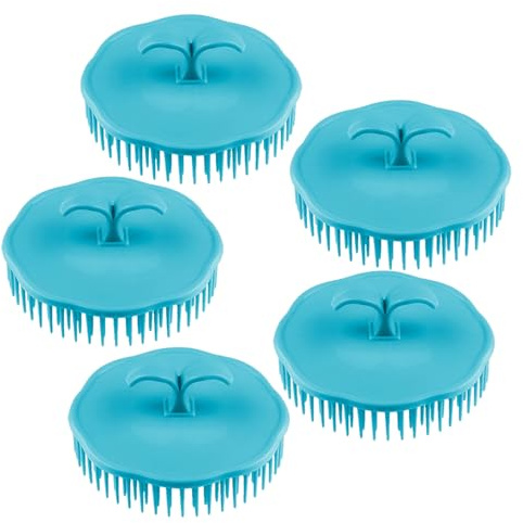 SOESFOUFU Lot de 5 Brosses à Shampoing Rondes 5pcs en Plastique Massage Cuir Chevelu Bain Usage Domestique Couleur Aléatoire