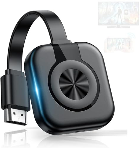 HDMI Inalámbrico Miracast Chrome, 5G Adaptador HDMI Wireless para 4K Streaming de Vídeo/Audio Desde Laptop, PC, TV Stick a Proyector/Monitor, Plug & Play