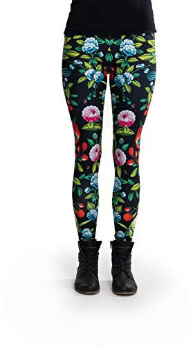cosey - Bunte Bedruckte Blumen-Leggings (Einheitsgröße) - Design Kamelie